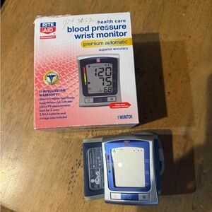 Rite Aid Blood Pressure Wrist Monitor - White & Blue